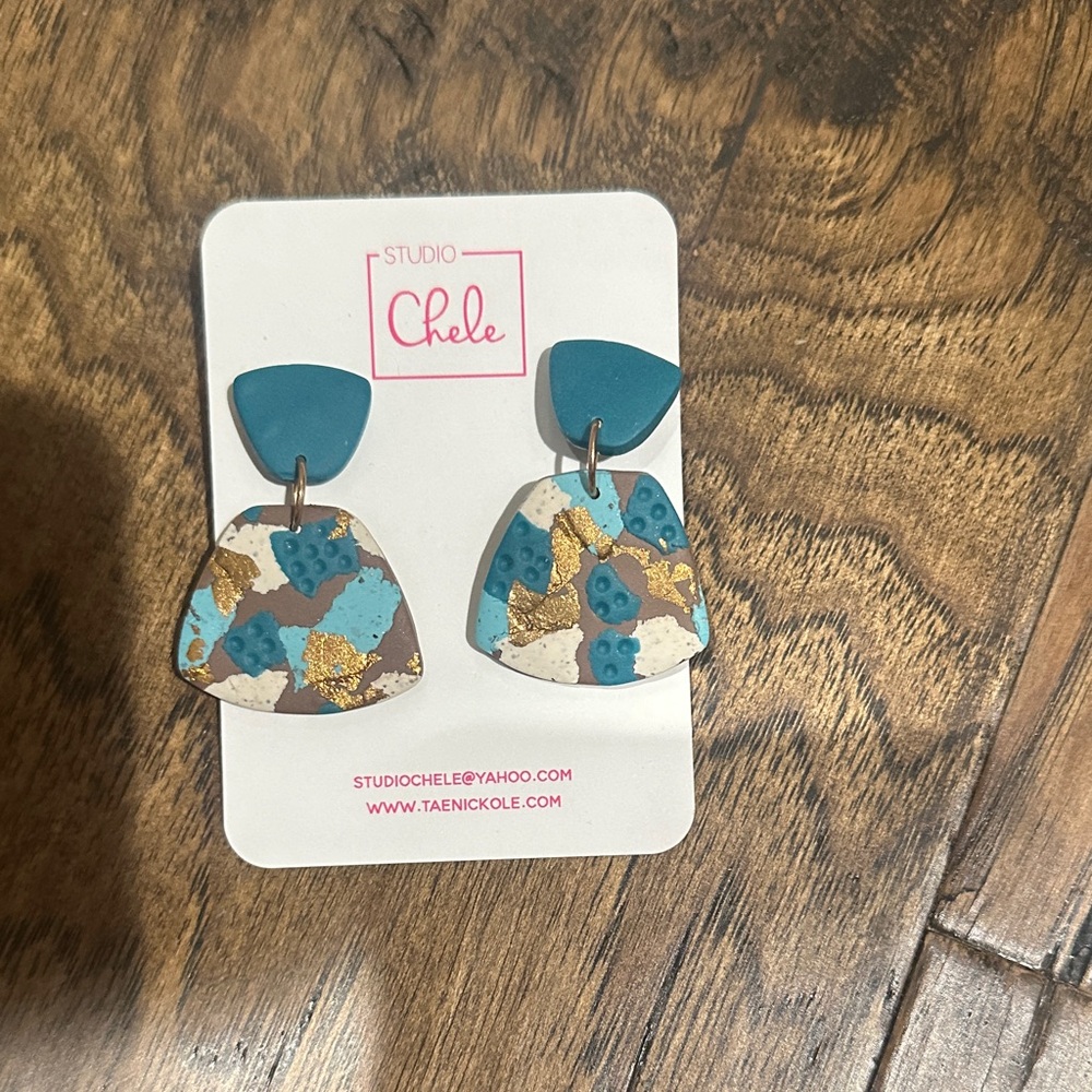 Studio Chele turquoise and Gold Earrings